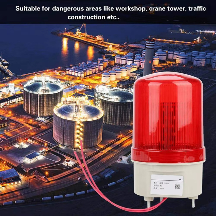 KUANGZIPENG LED Signal-Alarmleuchte Rot für Outdoor und Wandmontage, 12V/24V/220V AC DC Stroboskop-Blinklicht zur Notfall-Warnung - Bild 3