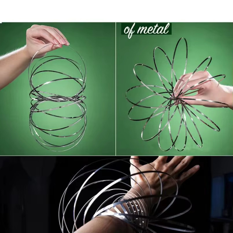 Meade Anti-Stress Flow Ring aus Edelstahl in Silber – Kinetisches 3D-Sensorik-Armband zur Dekompression - Bild 2