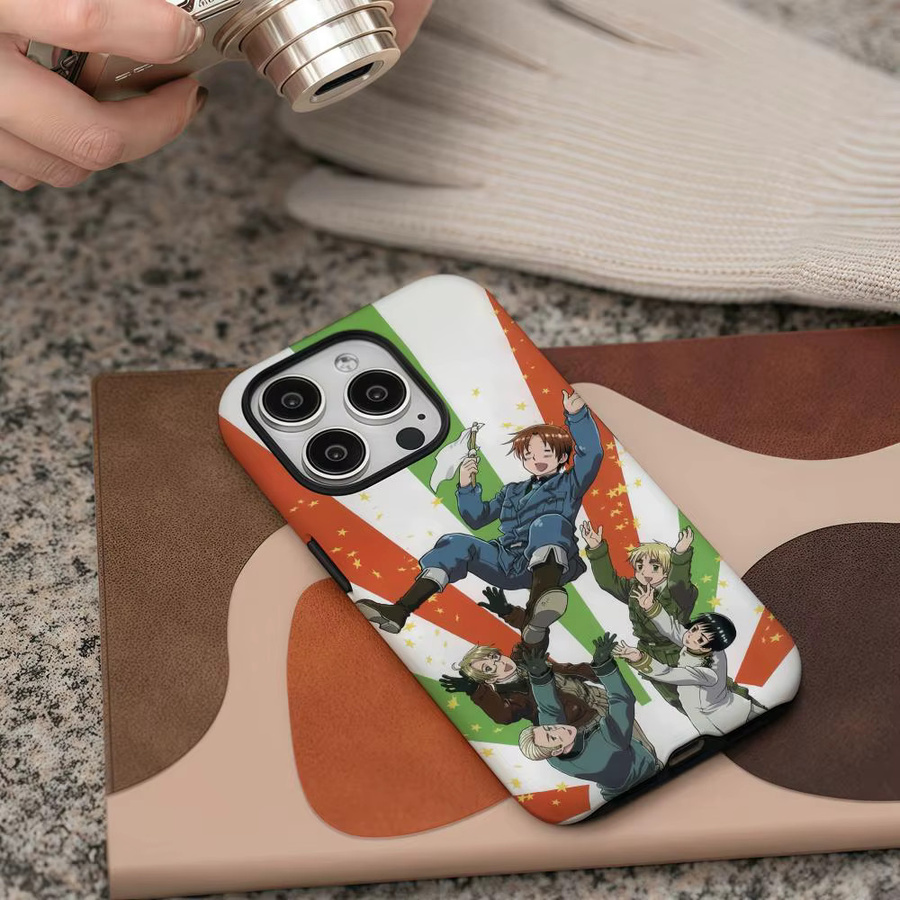 H-Hetalia Axis Powers Handyhülle für iPhone 17 16 15 14 13 12 Pro Max Plus in White Multicolour mit glänzender HD-Doppelschicht-Flüssighartschale - Bild 6