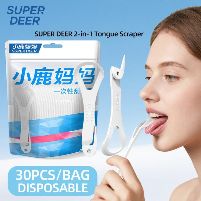 Super Deer Zungenschaber mit Zahnstochern, 30 Stück, Unisex - Bild 1