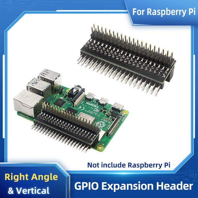 Raspberry Pi 5 GPIO-Header-Erweiterung rechtwinkliger GPIO-Anschluss in Schwarz für Raspberry Pi 5 4B 3B+ 3B Zero 2W sowie Orange Pi und Banana Pi - Bild 1