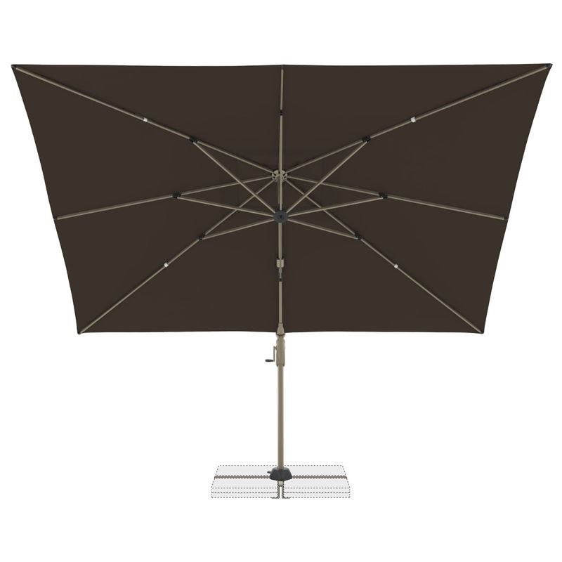 Doppler Pendelschirm Active Side Edition in Braun mit UPF 50+ Schutz, B: 350 cm, T: 260 cm - Bild 5