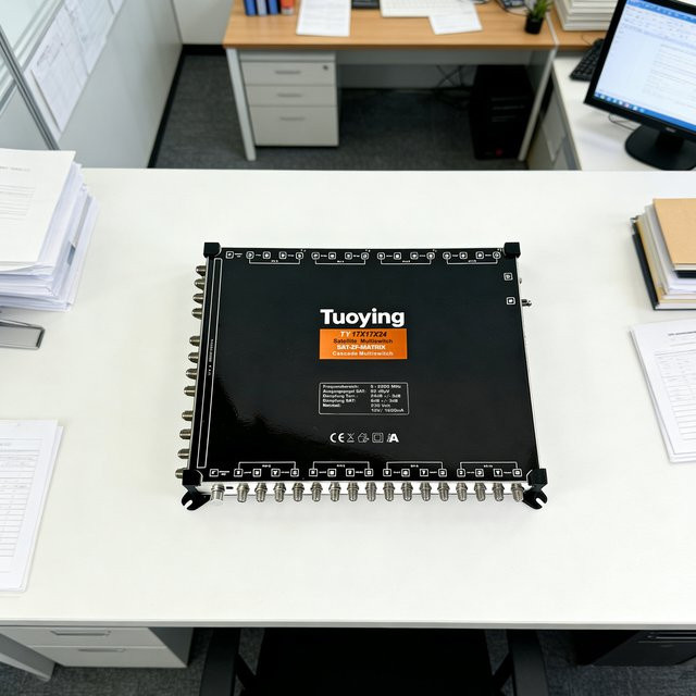 Tuoying Kaskaden-Satelliten-Multiswitch in Schwarz, B/T/H: 17 x 17 x 24 cm - Bild 1