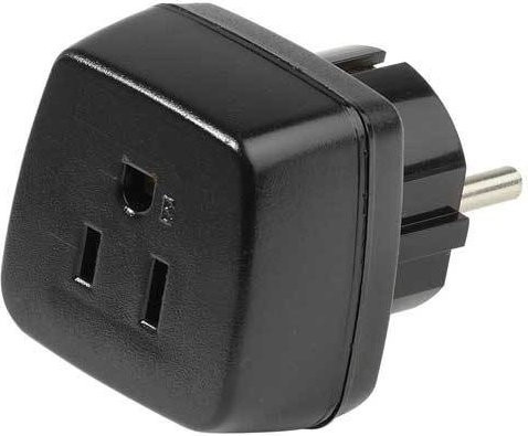 Vivanco Reisestecker für USA mit Schuko-Stecker in Schwarz - Bild 1