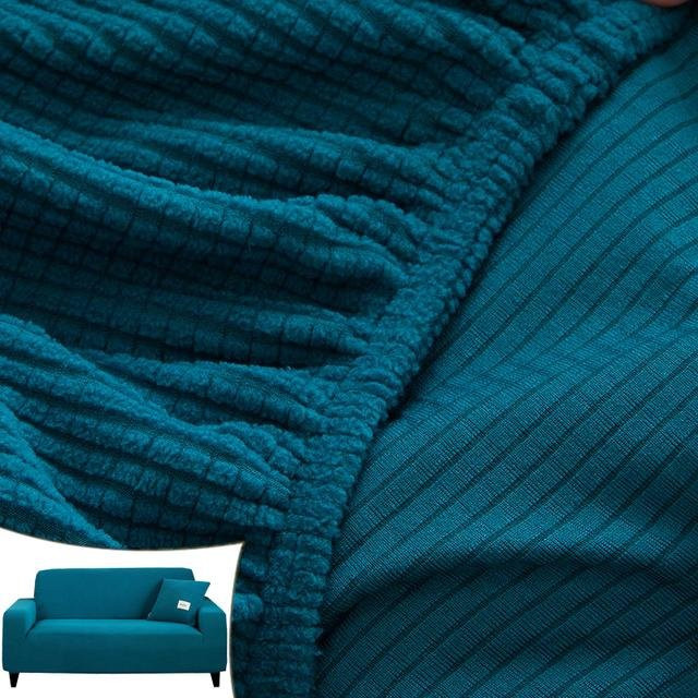 FORTUBI Ecksofa Bezug aus elastischem Polar Fleece für L-förmige Sofas, einfarbig, 90-140 cm - Bild 1
