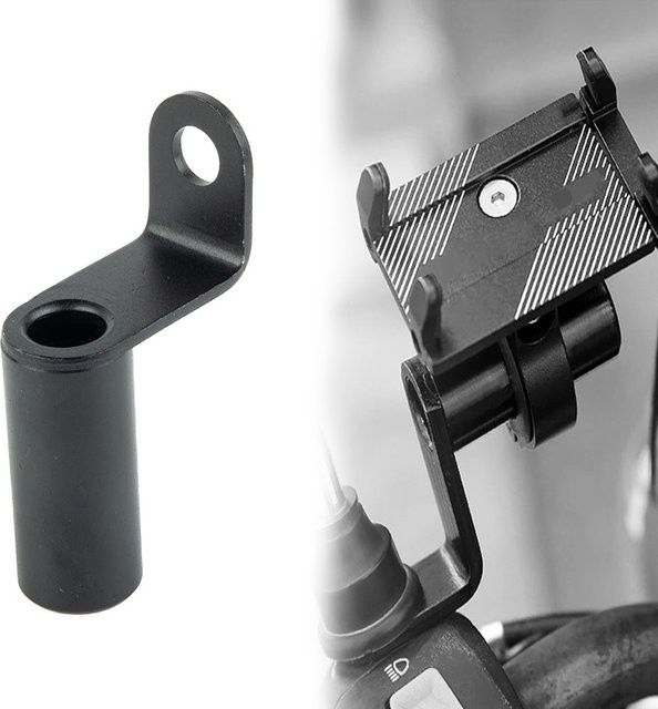 Universelle Smartphone Halterung aus Aluminium Legierung für Motorrad und Fahrrad zur Montage am Lenker oder Rückspiegel in Schwarz - Bild 1