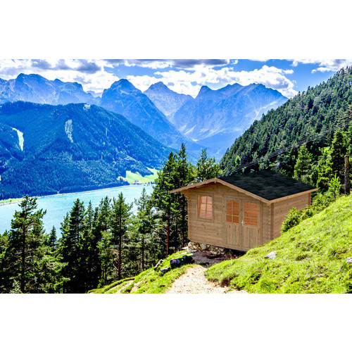 PALMAKO Blockbohlenhaus Emma aus Holz in Braun, B/H/T: 426 x 257 x 300 cm - Bild 2