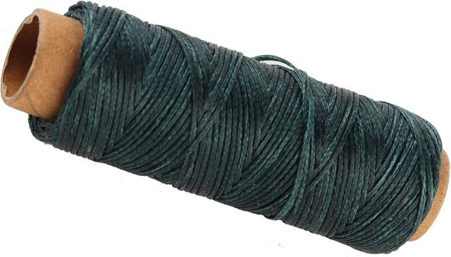 DIYelecs Nähwachsfaden Flachnähgarn für Lederhandwerk in Dunkelgrün und Schwarz - Bild 1