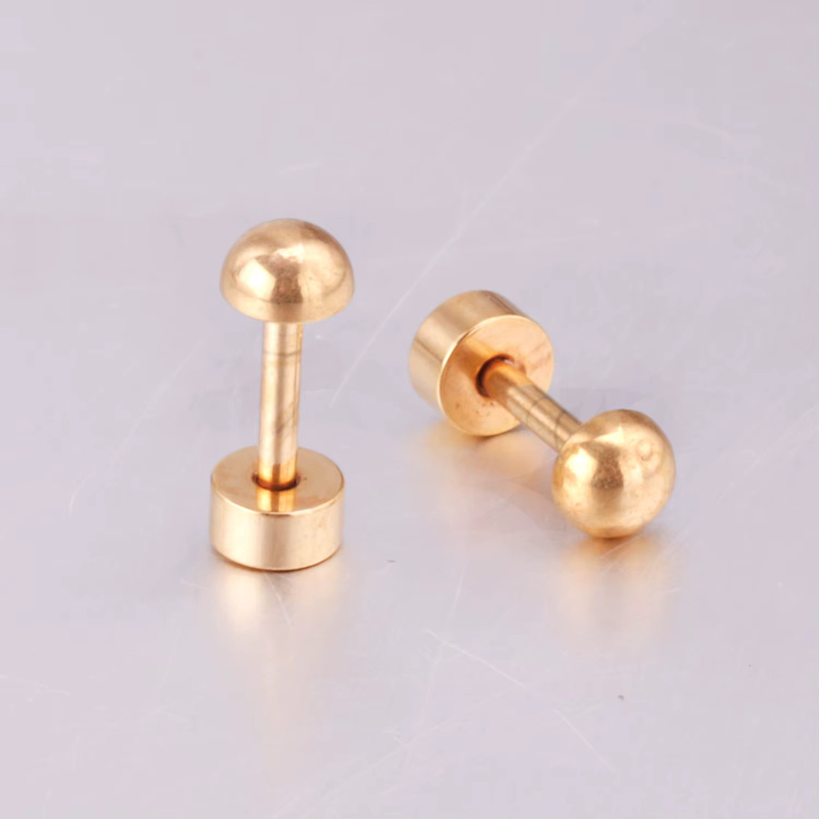 LUXUSTEEL Ohrringe Edelstahl, Halbkreis, Geometrische Schraube, Unisex - Bild 1