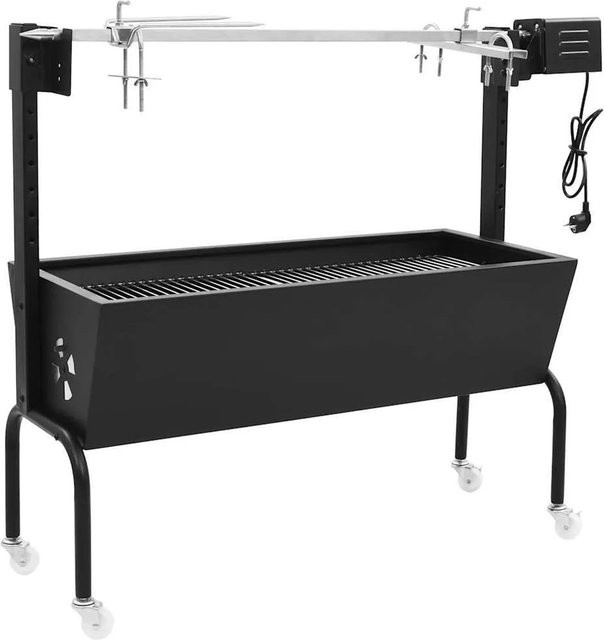 vidaXL Elektrische BBQ-Rotisserie aus Edelstahl in Schwarz und Silber für Holzkohlegrills - Bild 1