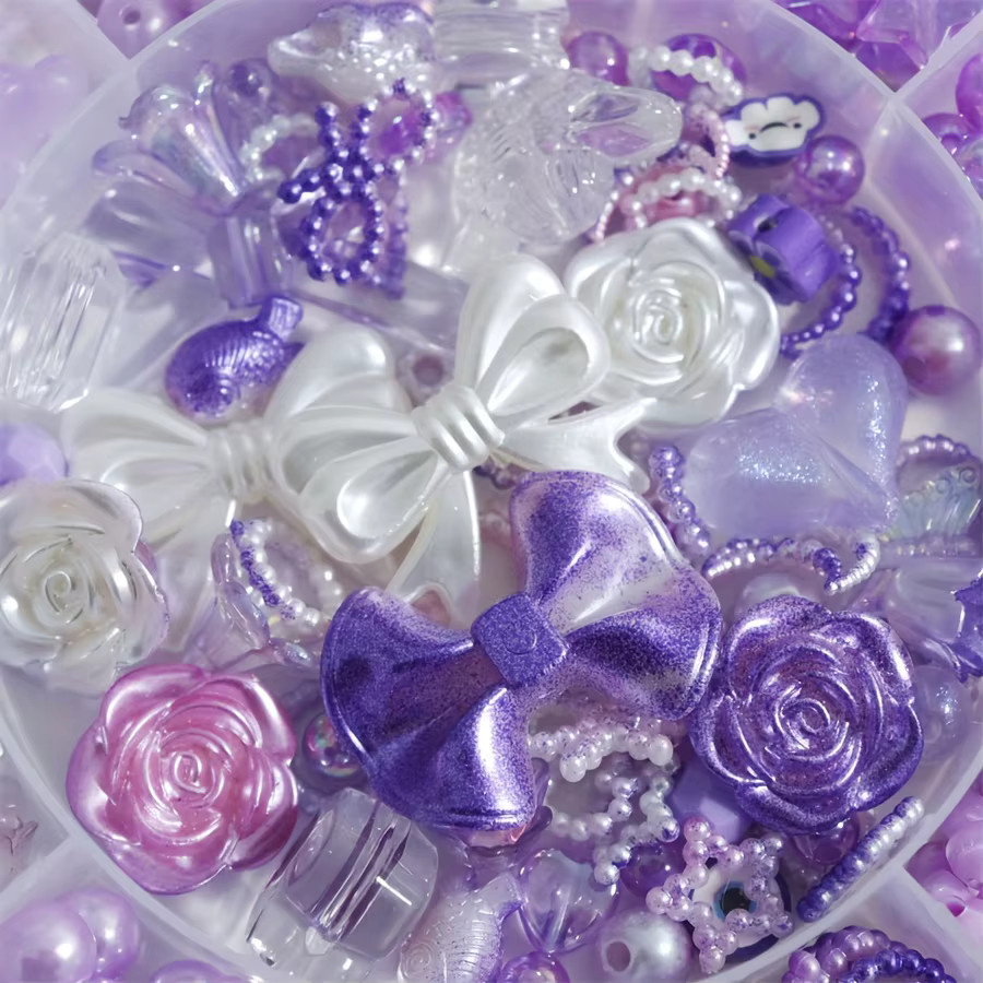 QYWCTZ Schmuck-Dekorperlen, 13-teiliges Set, Lila Pflaumenblüten, Acryl, Unisex - Bild 2
