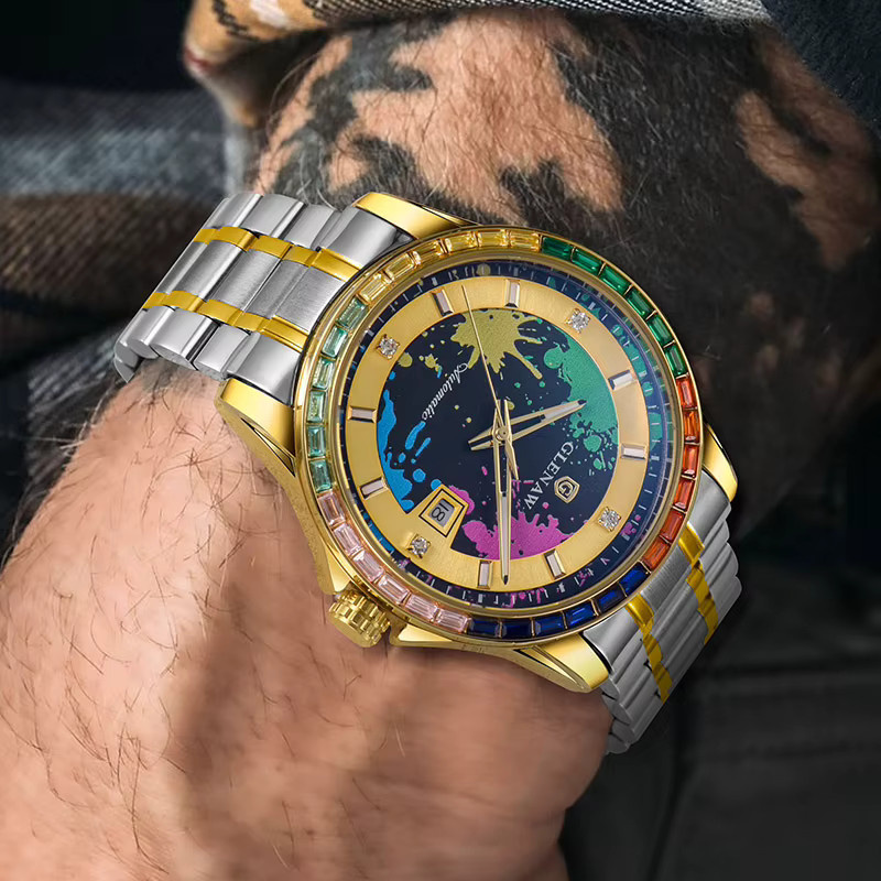 GLENAW Armbanduhr Automatik, Edelstahl, Diamant, Herren - Bild 2