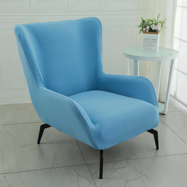 Elastischer Sofabezug von Yiran Furniture in Blau mit Karomuster, Universal Vollbezug als Staubschutz, Breite: 52 cm, Breite: 52 cm, Breite: 52 cm - Bild 1