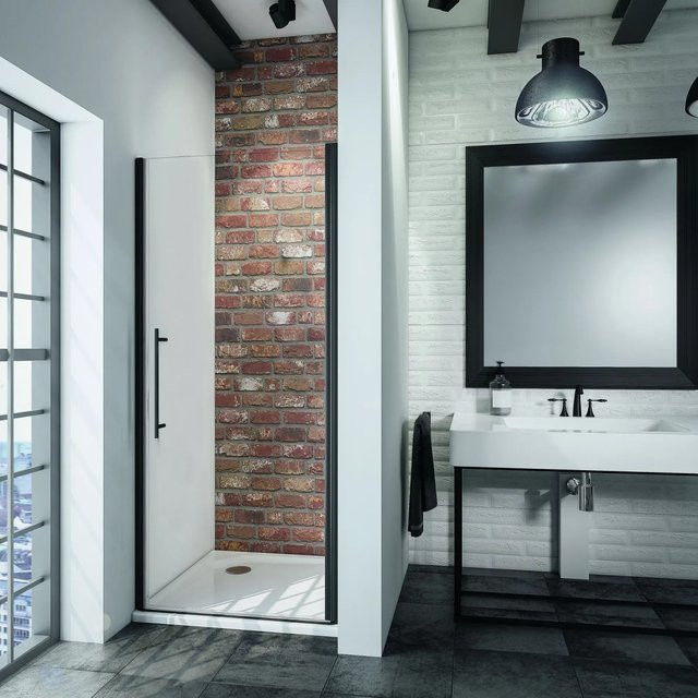 Schulte Duschkabine Alexa Style 2.0 Drehtür für Nische in Mattschwarz mit klarem Glas, B/T/H: 90 x 90 x 192 cm - Bild 1