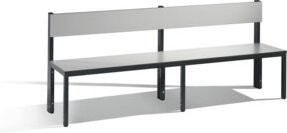 C+P Sitzbank Basic Plus mit Rückenlehne, Gestell Schwarzgrau, Dekor Silbergrau, H 79,6 cm x B 196 cm x T 40,7 cm - Bild 1