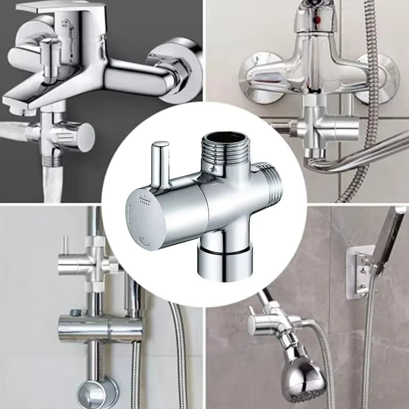 Verstellbares 2-Wege-Duschumstellventil aus ABS in Silber mit 6 Zoll Innendurchmesser für dein Badezimmer - Bild 2