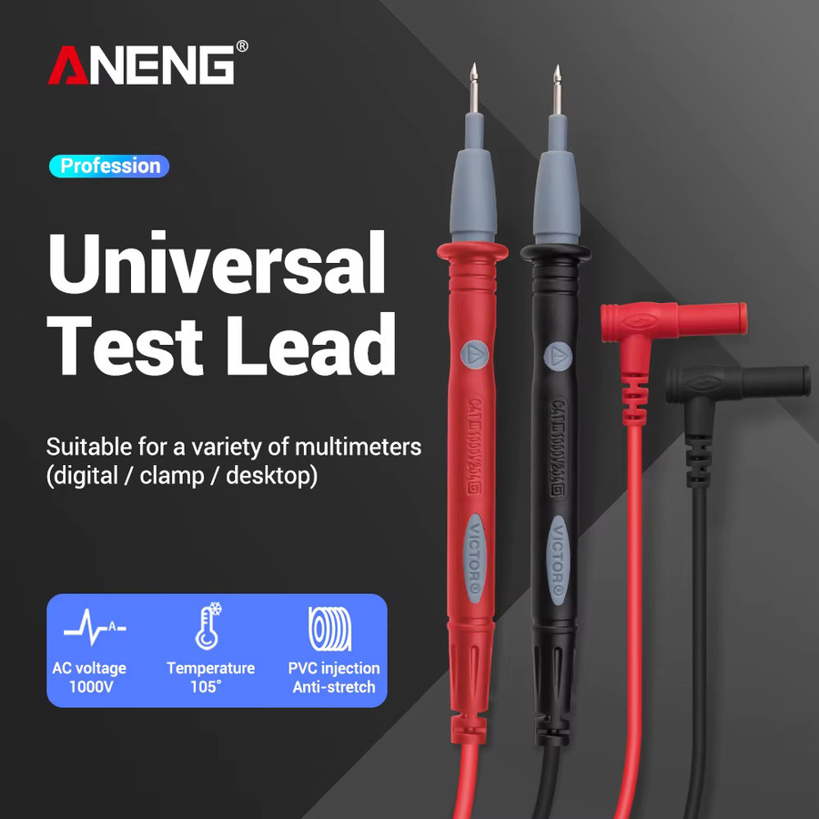 ANENG PT1003 Universal-Testkabel für Zangenmessgeräte und Multimeter mit Nadelspitzen und 20A Belastbarkeit in Rot - Bild 4