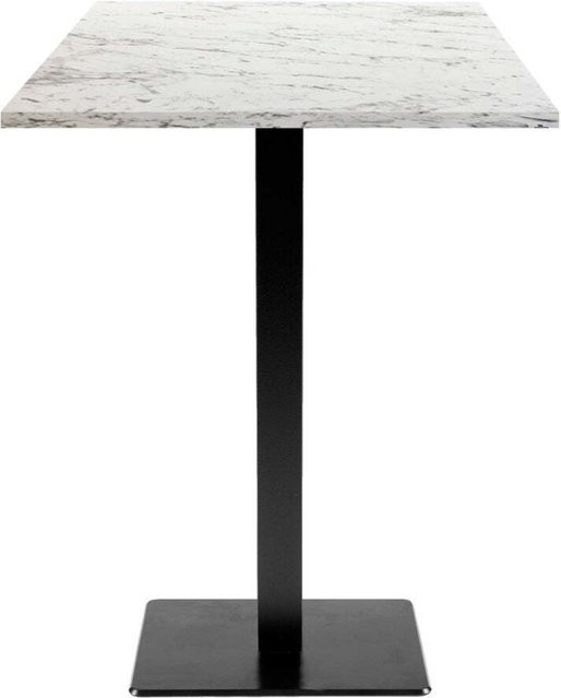RestooTab Stehtisch Milan quadratisch in Weiß, Steingrau und Schwarz mit modernem Stein- und Holzdekor, B/T/H: 60 x 60 x 113 cm - Bild 1