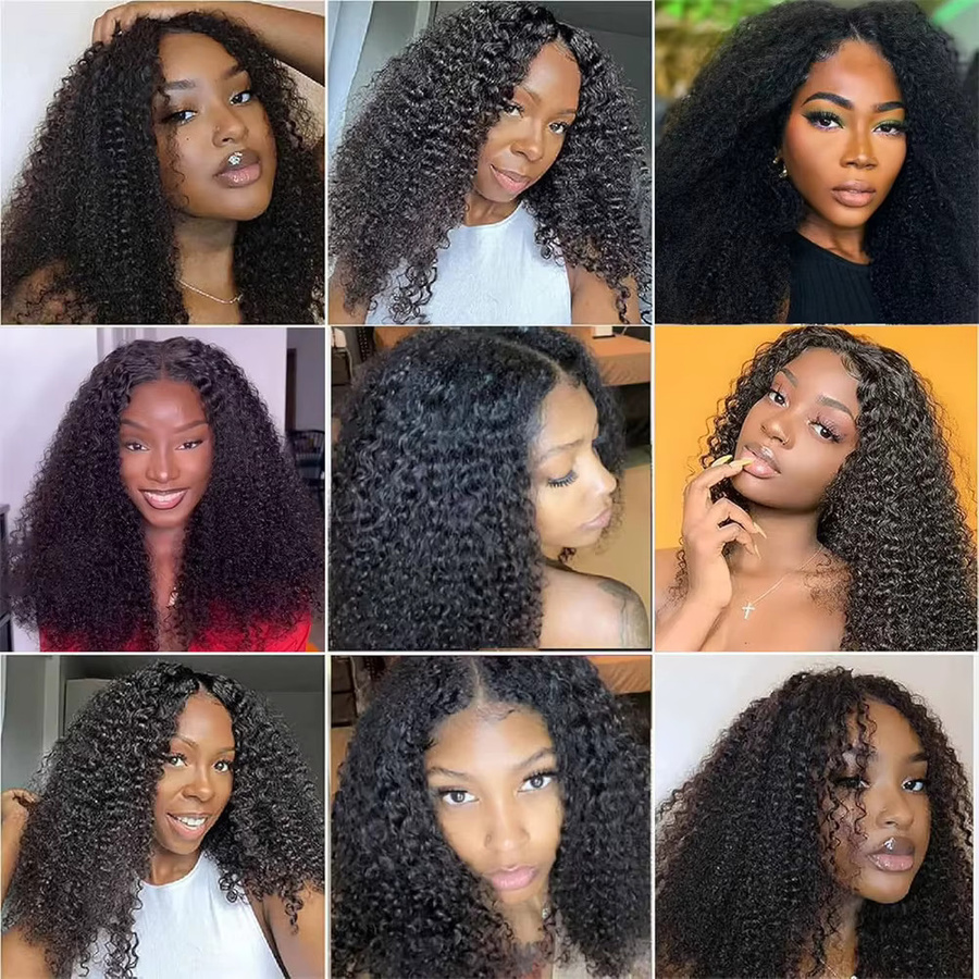 EMOL Kinky Curly V-Part Echthaar-Perücke, Damen, 180% Dichte - Bild 7