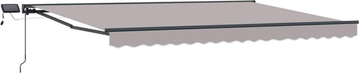 vidaXL Markise mit LED-Beleuchtung aus Aluminium und Stahl, Grau/Anthrazit, B: 4 m, T: 3,5 m - Bild 1