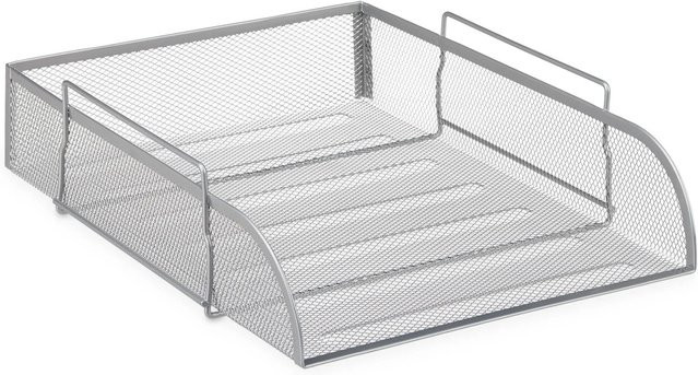 Relaxdays Dokumentenablage aus Metall in Silber, stapelbar für A4, B/T/H: 33,5 x 26 x 8,5 cm - Bild 1