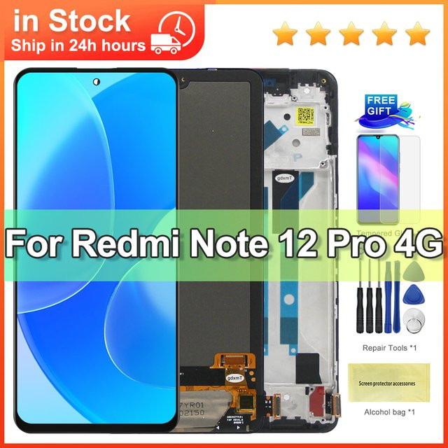 Xiaomi Redmi Note 12 Pro 4G Super AMOLED LCD Display mit Touchscreen Digitizer Montage Ersatz in Schwarz - Bild 1