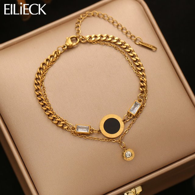 EILIECK Armband Edelstahl, Gold, Damen - Bild 1