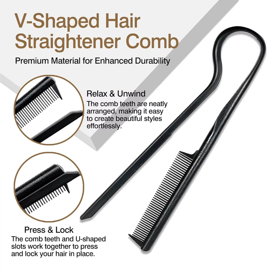 V-förmiger Haarglätter Kamm aus Weizenstroh, Unisex - Bild 3