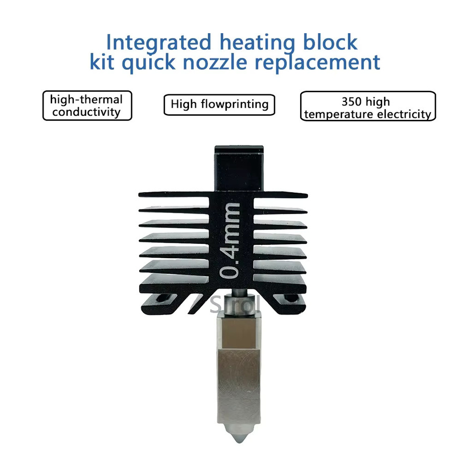 Bambu Lab Hotend mit Düse aus gehärtetem Stahl für P1S, P1P und X1C in Schwarz - Bild 3