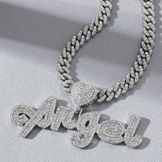 YIRAN Jewelry Halskette, Zirkonia, herzförmiger Anhänger, gray, 45 cm, Unisex - Bild 1