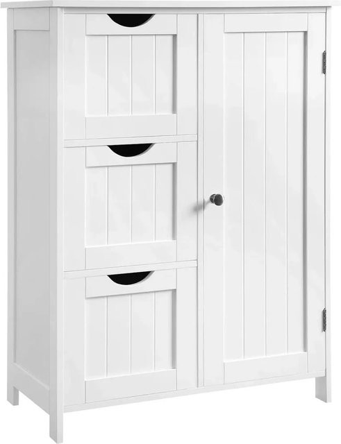 Vasagle Badezimmerschrank mit 3 Schubladen in Weiß, B/T/H: 60 x 30 x 81 cm - Bild 1