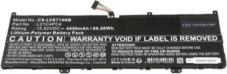 IPC-Computer Notebook-Akku L21D4PE0 in Schwarz mit 15.52V und 4450 mAh - Bild 1