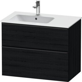 Duravit Waschtischunterschrank D-Neo Wandmontage, Schwarz/Eiche, B/T/H: 81 x 46,2 x 62,5 cm - Bild 1