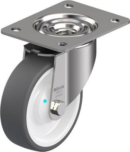 Blickle Lenkrolle LKX-POTH 125KAD-3 aus Edelstahl und Kunststoff mit polierter Oberfläche, Rad-Durchmesser: 125 mm, Tragfähigkeit: 350 kg - Bild 1