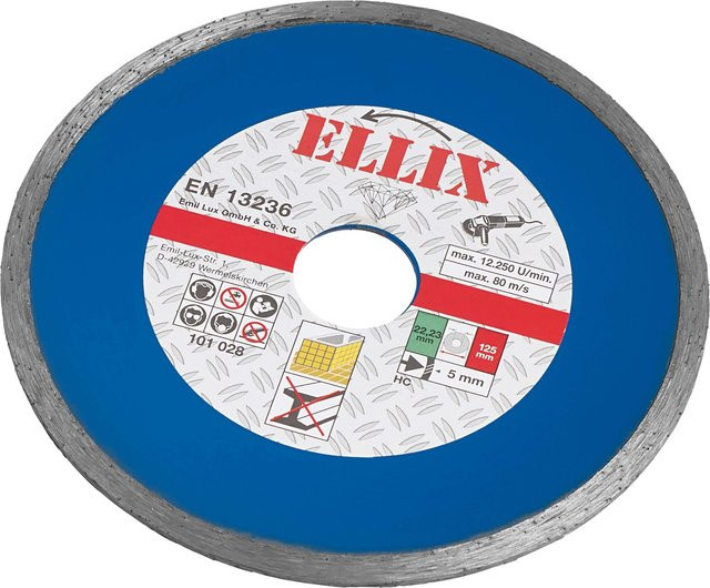 ELLIX Diamant-Trennscheibe für Fliesen in Blau, Durchmesser: 125 mm - Bild 1