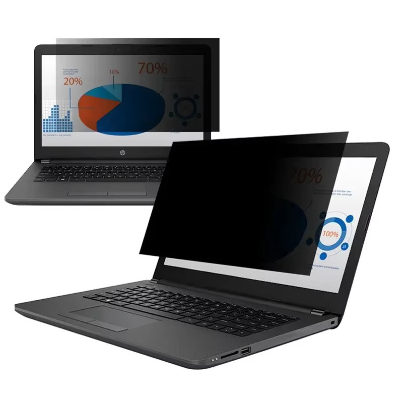 Anti-Spionage-Sichtschutzfolie für Laptop 14 und 15,6 Zoll (16:9) in Schwarz, Matte Displayschutzfolie mit Anti-Glare-Effekt für Notebook und PC - Bild 3