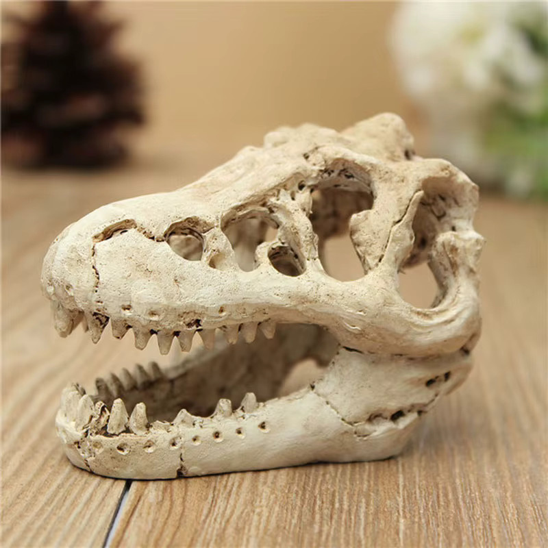 Otmagelu Dinosaurier Fossil Stein Statue Beige als Aquarium Dekoration und Wohnkultur Ornament - Bild 4