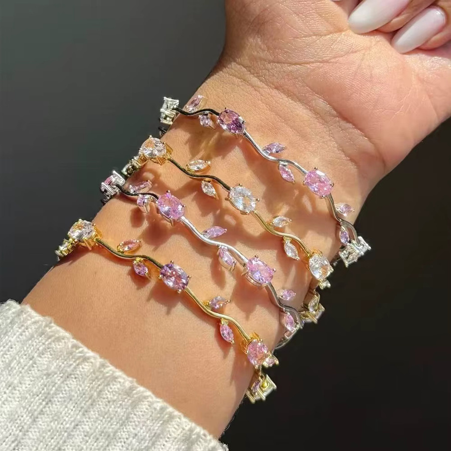 YUYAN Armband, Goldfarben, Zirkonia, Kristall, Damen - Bild 2
