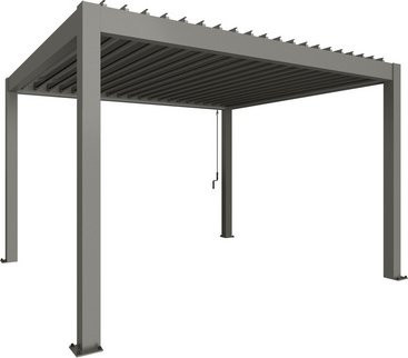 Biohort Pergola mit Lamellendach aus Stahl in Quarzgrau-Metallic, B/H/T: 404,5 x 255 x 367 cm - Bild 1