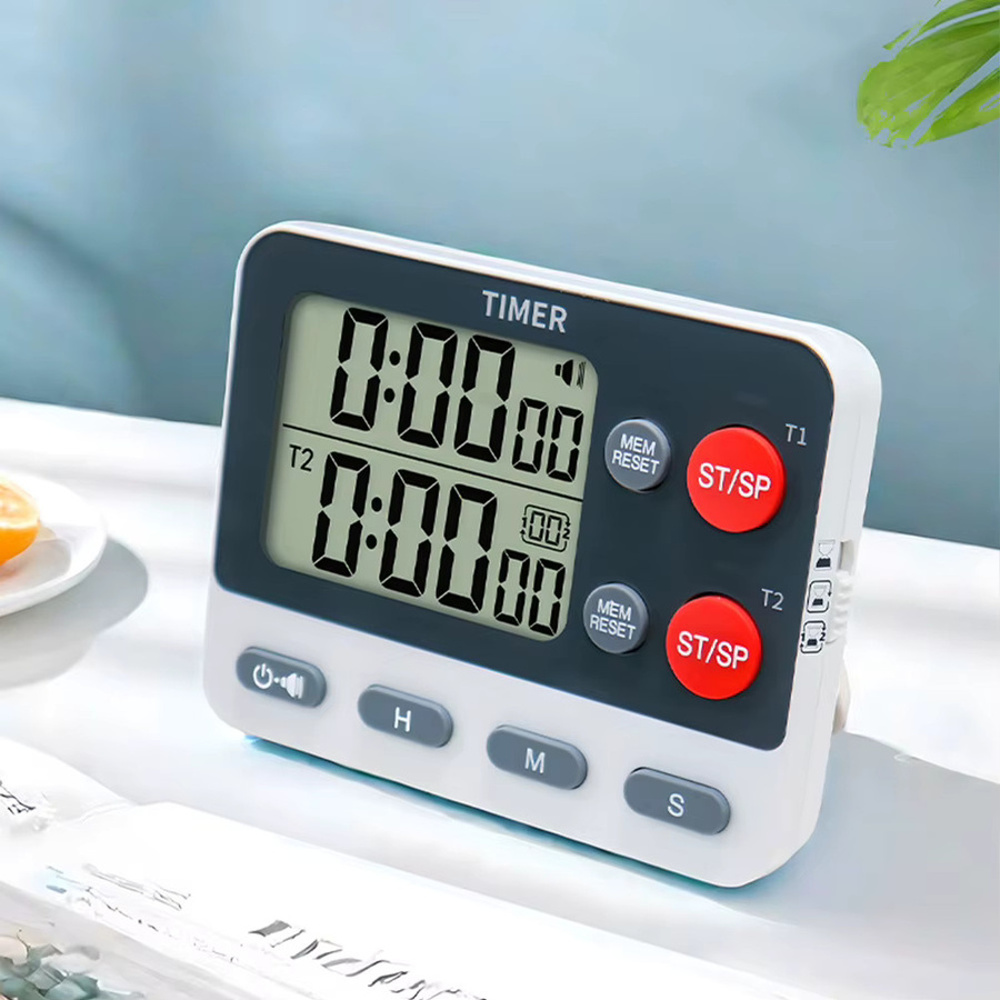 ATUOTIN Dualer digitaler Timer in Weiß, multifunktionaler Count-Up und Count-Down Timer mit Speicherfunktion für Fitnessstudio, Büro und Labor - Bild 3