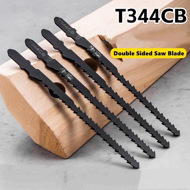 HCS-Stichsägeblätter T344CB doppelseitig gezahnt in Schwarz für Holz und Kunststoff - Bild 1