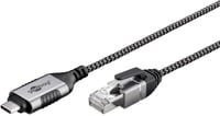 goobay Ethernet-Adapterkabel USB-C 3.2 Gen2 auf RJ-45 Slim in Schwarz und Grau - Bild 1