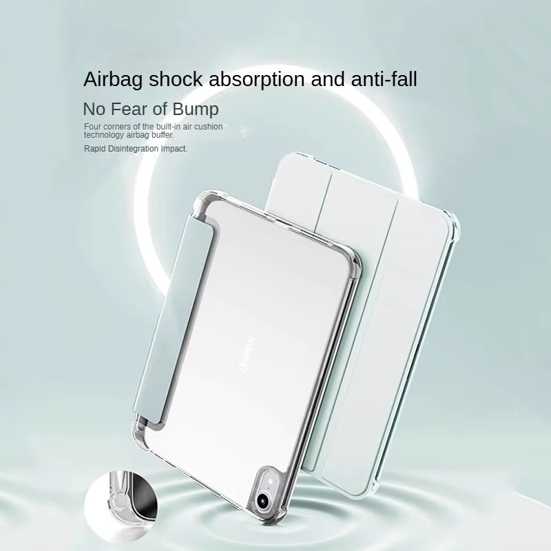 Smart Fall Schutzhülle für Xiaomi Redmi Pad 2 Pro 12,1 Zoll 2025 mit magnetischem Standfuß und Stifthalter in Pink und Transparent - Bild 3