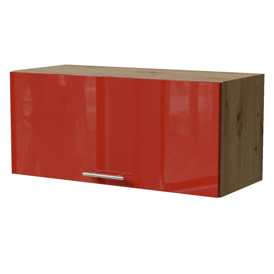 Feldmann-Wohnen Klapphängeschrank Brerra W4B Eiche Artisan und RAL 3002 Karminrot Hochglanz mit Blum Aventos Klappenbeschlag B/T/H: 80 x 32,5 x 36 cm - Bild 2