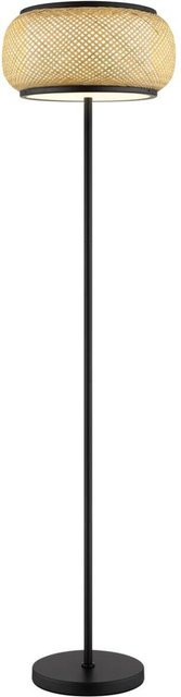 GLOBO Stehleuchte BAMBORA aus Metall und Bambus in Mattschwarz, Höhe: 146,1 cm, Durchmesser: 38 cm - Bild 1