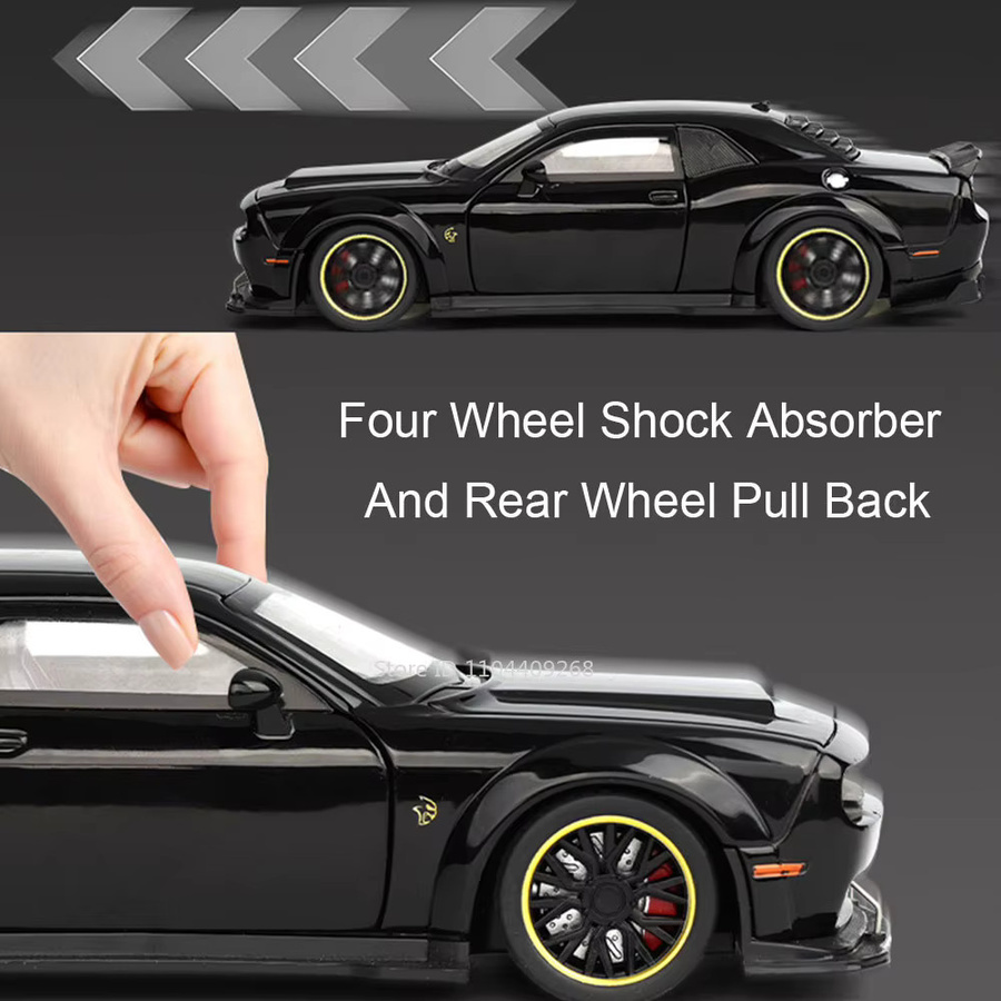 RMZ city Challenger SRT Hellcat Modellauto, Maßstab 1:32, mit Licht und Sound - Bild 5