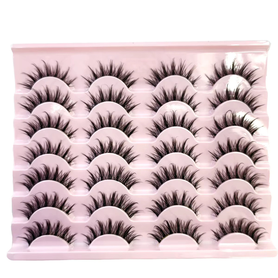 Künstliche Wimpern, 14 Paar, natürlich, lang, flauschig, Unisex - Bild 2
