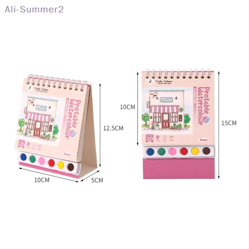 DIY Aquarell Malbuch mit integrierter Farbe als vertikales Desktop Ornament in Multicolour - Bild 3