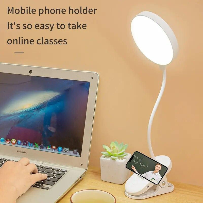 TianJinGeErLiShangMaoYouXianGongSi LED Clip-On Tischlampe mit USB-Ladefunktion, dimmbar, weiß - Bild 4