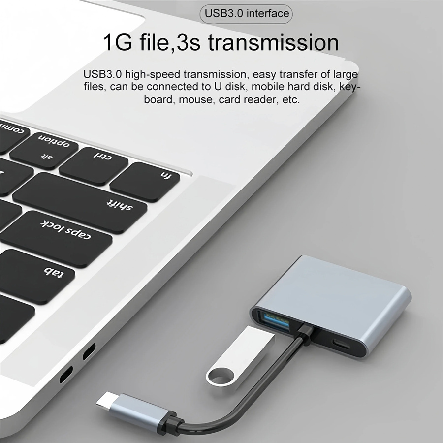 Kebidumei 4-in-1 USB-C Dockingstation mit Dual HDMI 4K@60Hz und USB 3.0 HUB als Typ-C-auf-HDMI-Adapter und OTG-Splitter für Laptop und MacBook - Bild 2